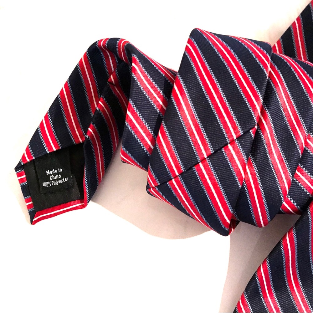 Dockers Red, White & Blue Striped Tie EUC - Picture 2 of 6